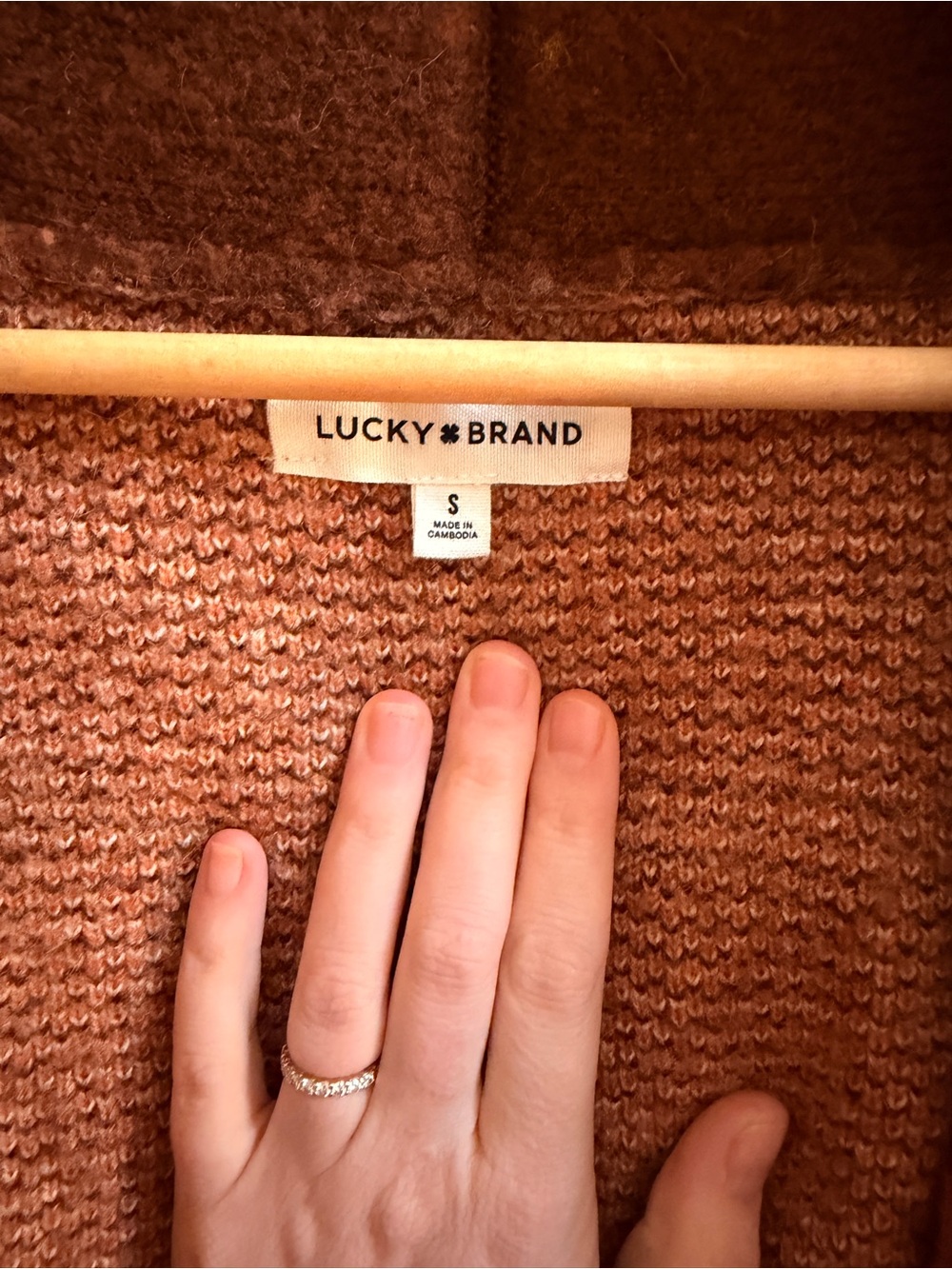 Lucky Brand Rust, Pink & Brown Desert-Pattern Open Cardigan - Picture 3 of 3